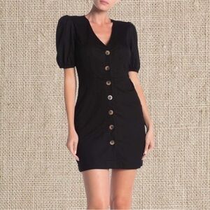 TRINITY MOON
Bubble Sleeve Button Front Dress